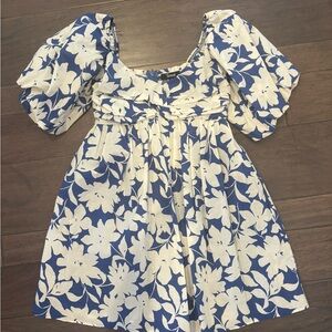 Trixxi Blue and White Floral mini Dress